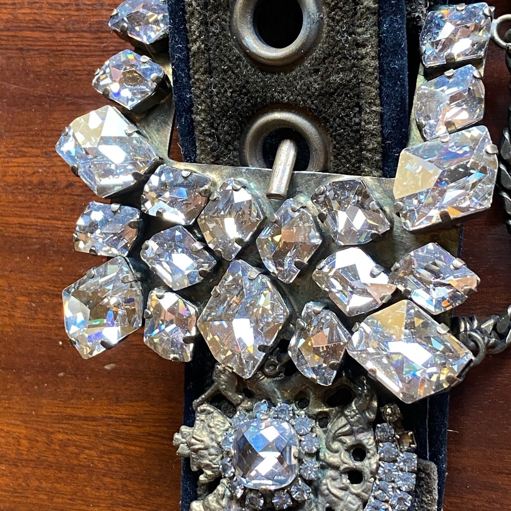 Greek designer DUKAS belt Swarovski crystals - Picture 9 of 14